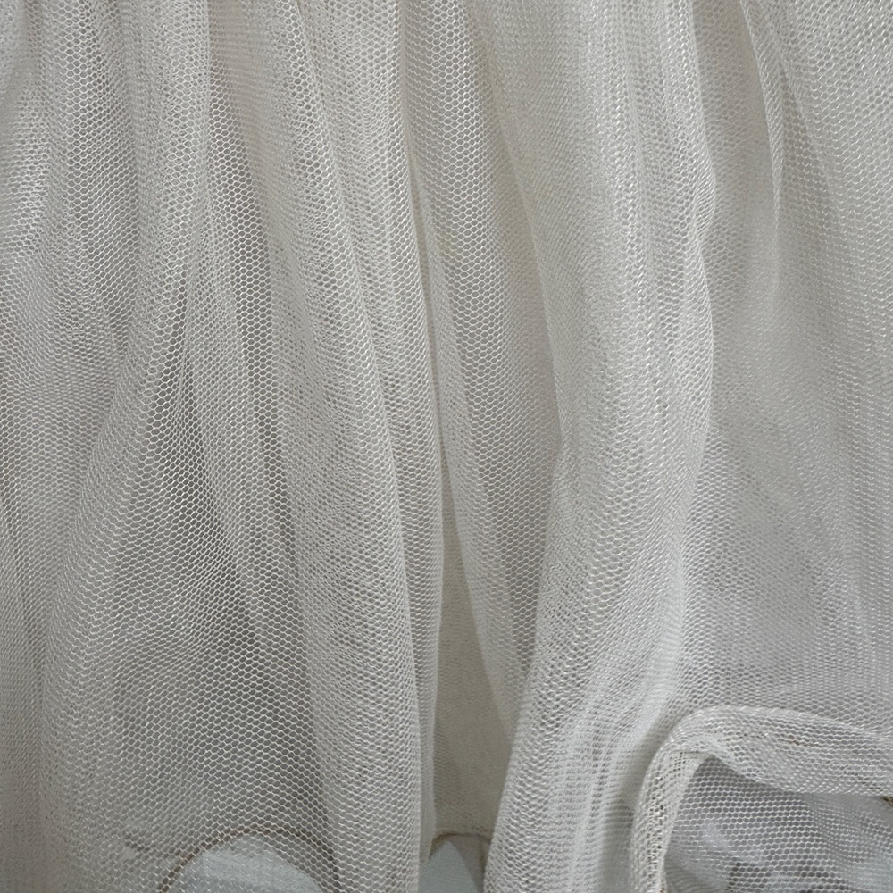 Cherokee 3T Girls Cream & Gold Trim Bubble Chiffon Formal Skirt - Picture 3 of 5